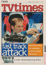 Newspaper TV Guide Cover The Ottawa Citizen TV Times June 21 1996